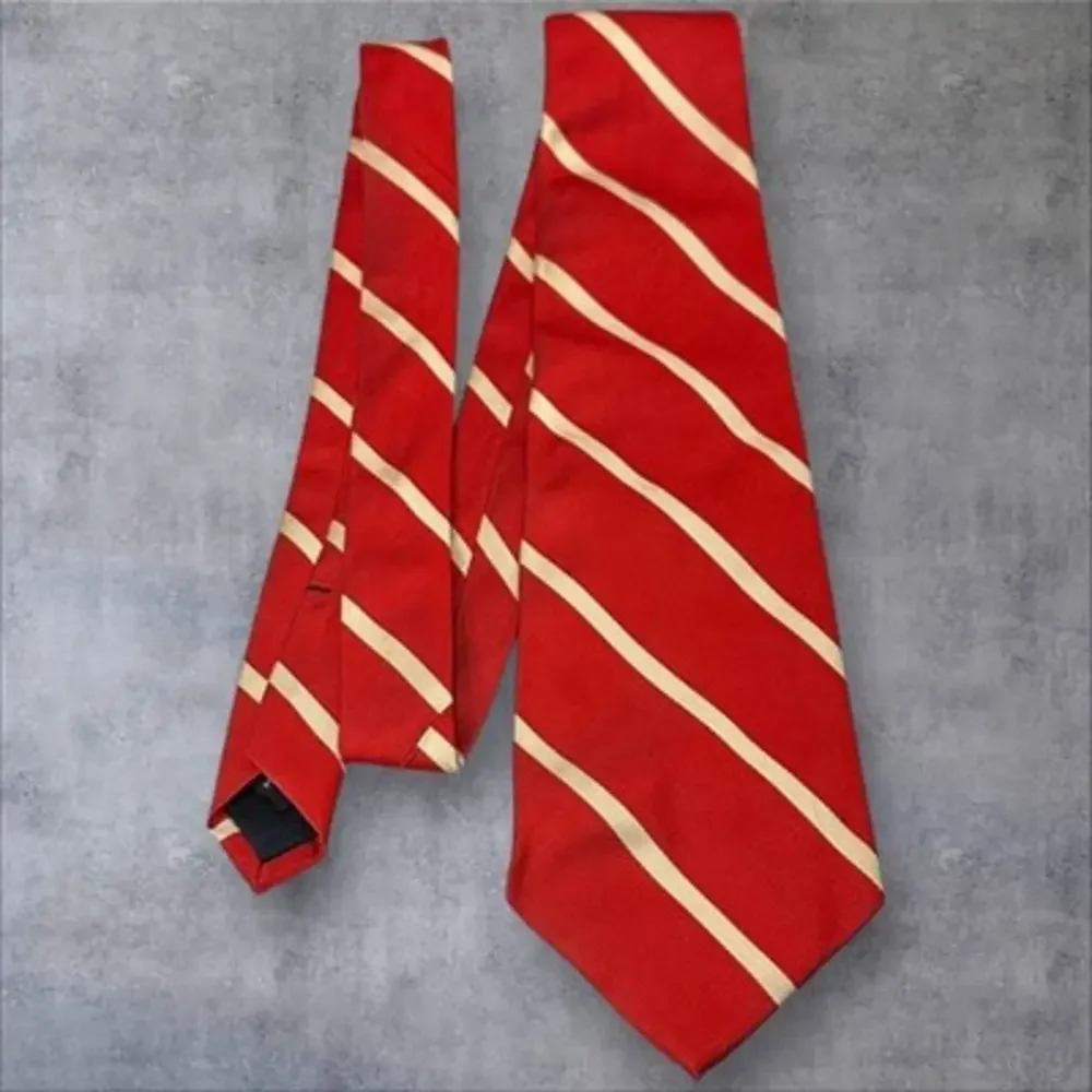 Harold Powell Neck Tie Adult Mens Red/White Striped Silk USA Made 4” Necktie